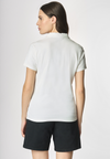 Polo a maniche corte con scollo a V in cotone stretch