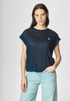 T-shirt girocollo smanicata in lino premium quality