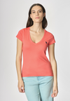 T-shirt con scollo a V a maniche corte in cotone light jersey.