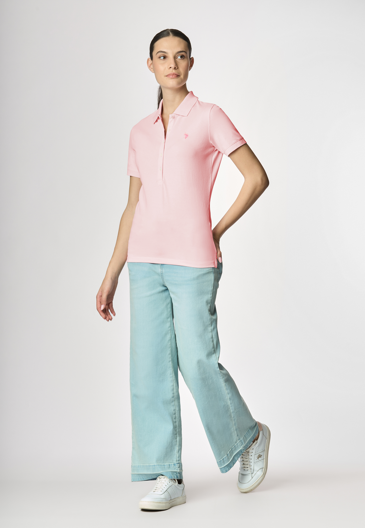 Polo a maniche corte in cotone micropiquet stretch