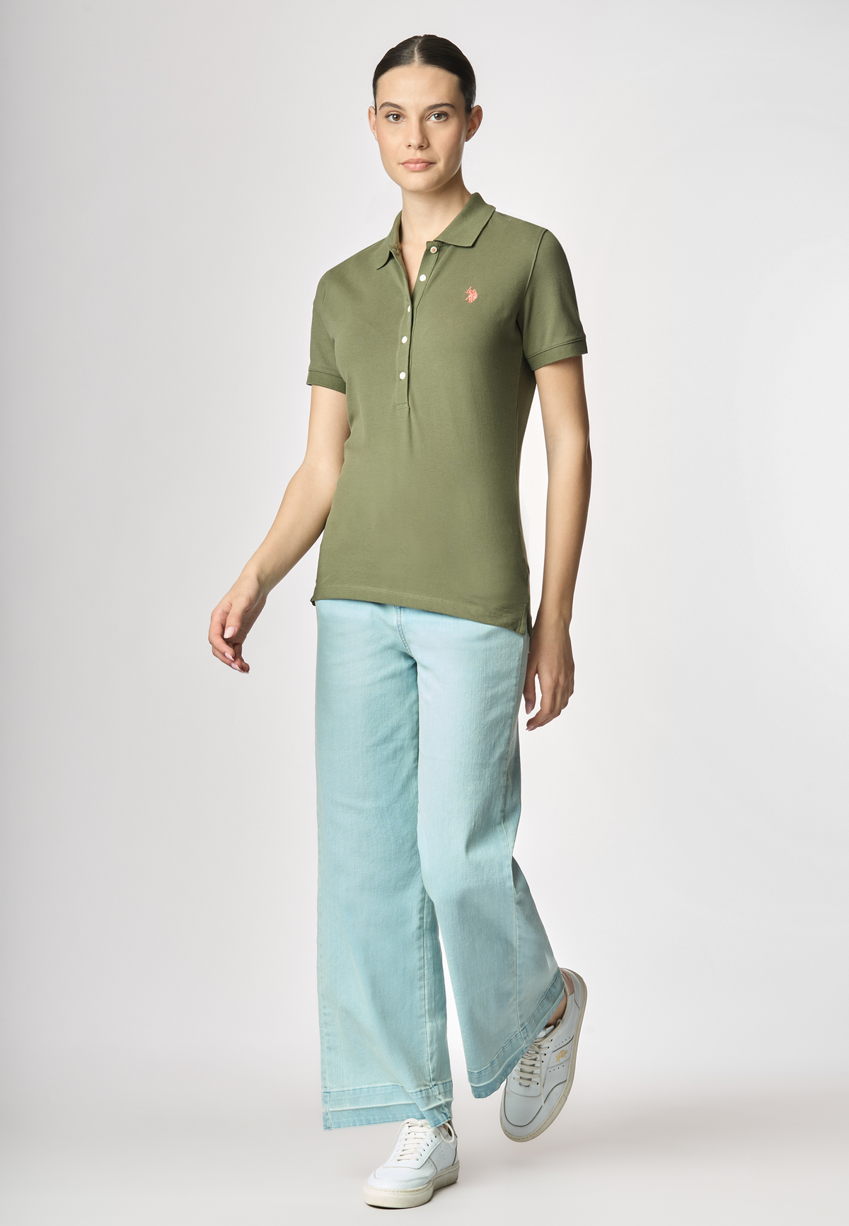 Polo a maniche corte in cotone micropiquet stretch