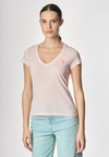 T-shirt con scollo a V a maniche corte in cotone light jersey.