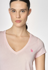 T-shirt con scollo a V a maniche corte in cotone light jersey.