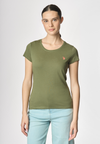 T-shirt girocollo a maniche corte in cotone light jersey
