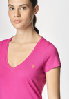 T-shirt con scollo a V a maniche corte in cotone light jersey.