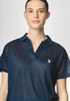 Polo a maniche corte con scollo a V in lino premium quality