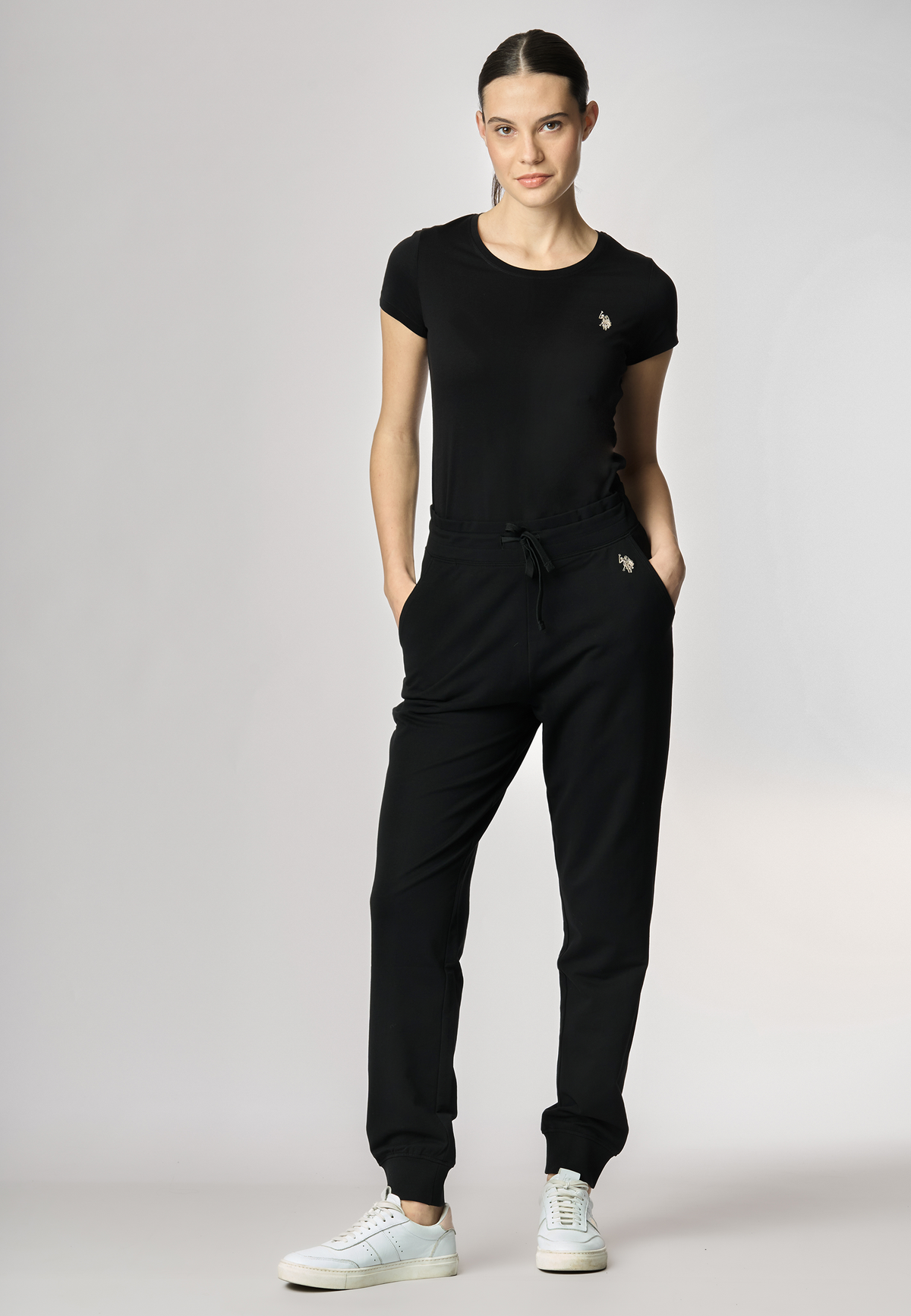 T-shirt girocollo a maniche corte in cotone light jersey
