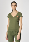 T-shirt con scollo a V a maniche corte in cotone light jersey.
