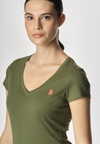 T-shirt con scollo a V a maniche corte in cotone light jersey.