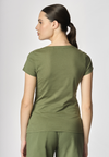 T-shirt con scollo a V a maniche corte in cotone light jersey.