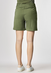 Pantalone corto french terry di felpa in cotone stretch