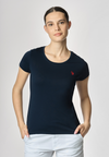 T-shirt girocollo a maniche corte in cotone light jersey