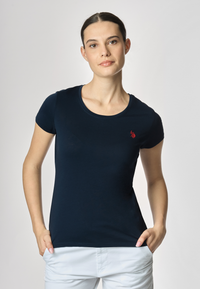 T-shirt girocollo a maniche corte in cotone light jersey