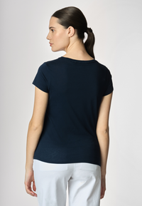 T-shirt girocollo a maniche corte in cotone light jersey