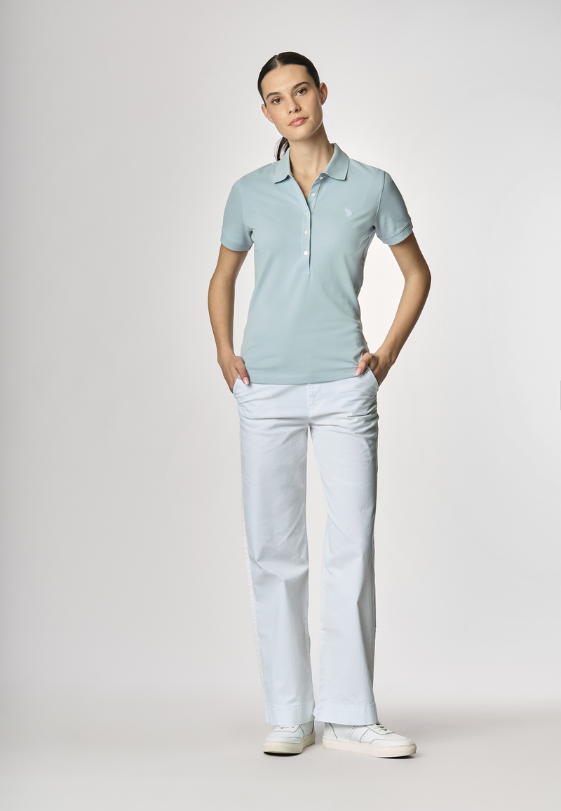 Polo a maniche corte in cotone micropiquet stretch