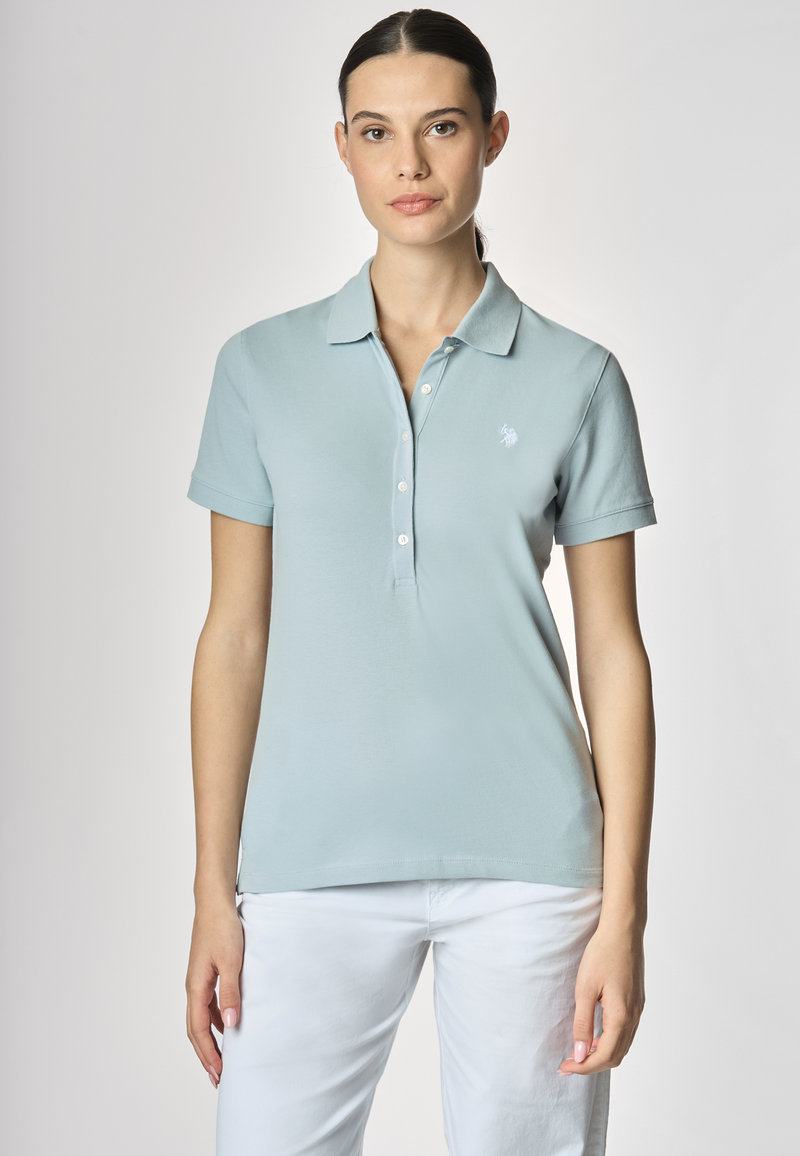Polo a maniche corte in cotone micropiquet stretch