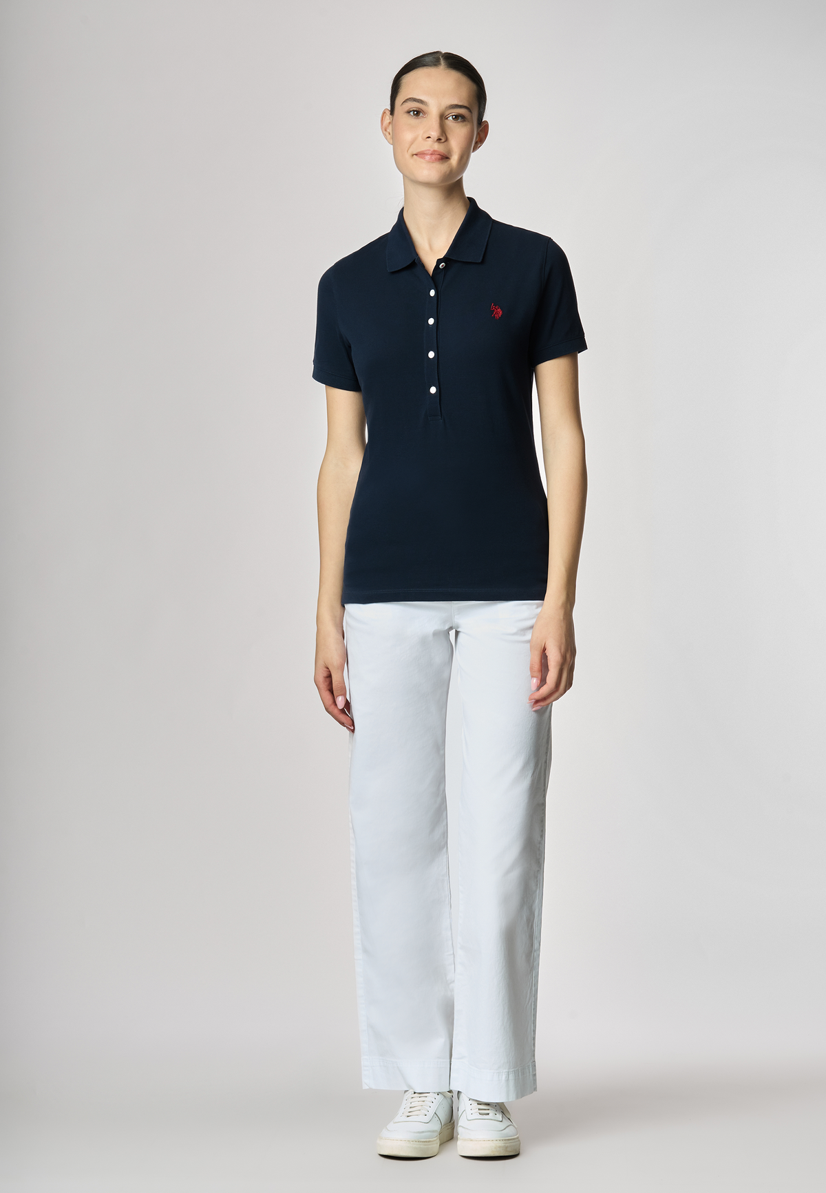 Polo a maniche corte in cotone micropiquet stretch