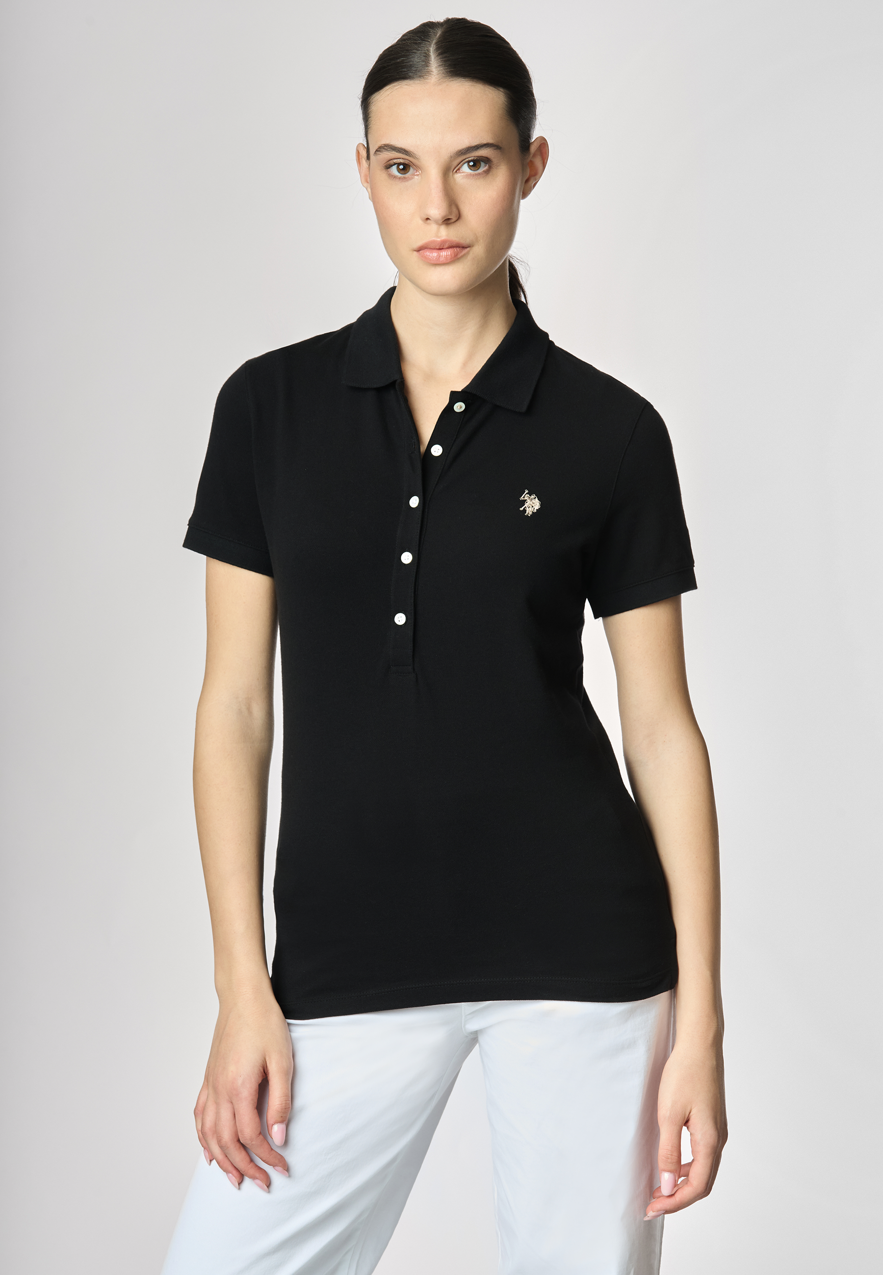 Polo a maniche corte in cotone micropiquet stretch