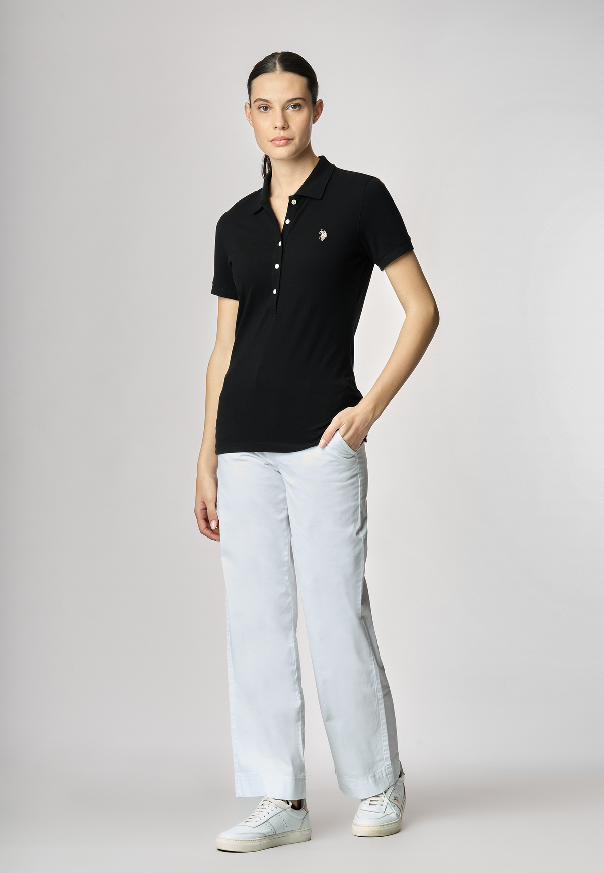 Polo a maniche corte in cotone micropiquet stretch