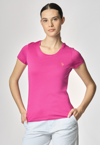 T-shirt girocollo a maniche corte in cotone light jersey