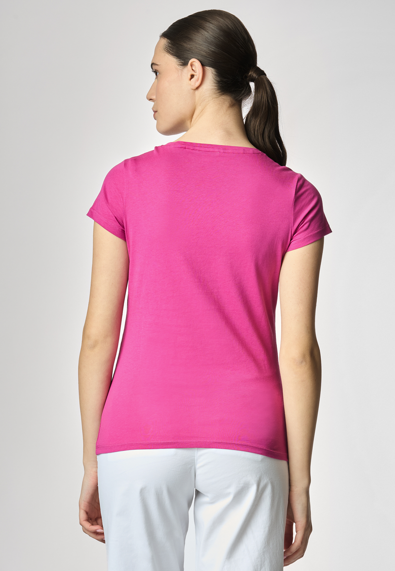 T-shirt girocollo a maniche corte in cotone light jersey