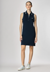 Abito smanicato in cotone stretch micropiquet