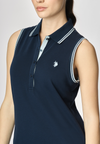 Abito smanicato in cotone stretch micropiquet