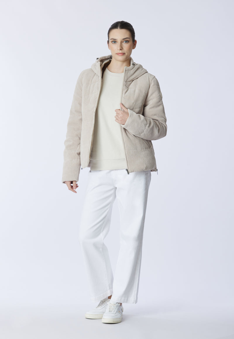 Giacca in velluto stretch con cappuccio