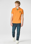 Polo a maniche corte in cotone piquet con logo e numero