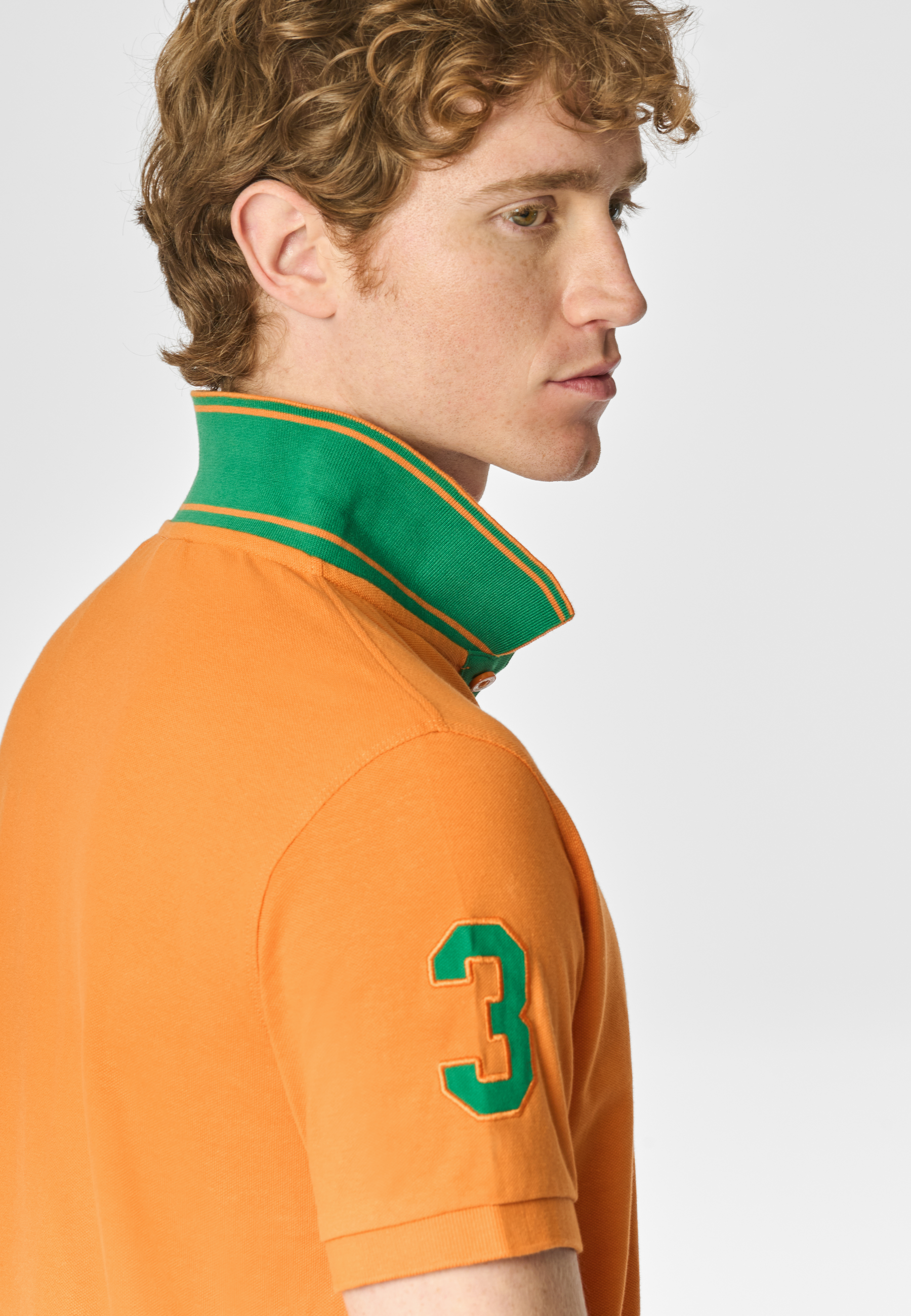 Polo a maniche corte in cotone piquet con logo e numero