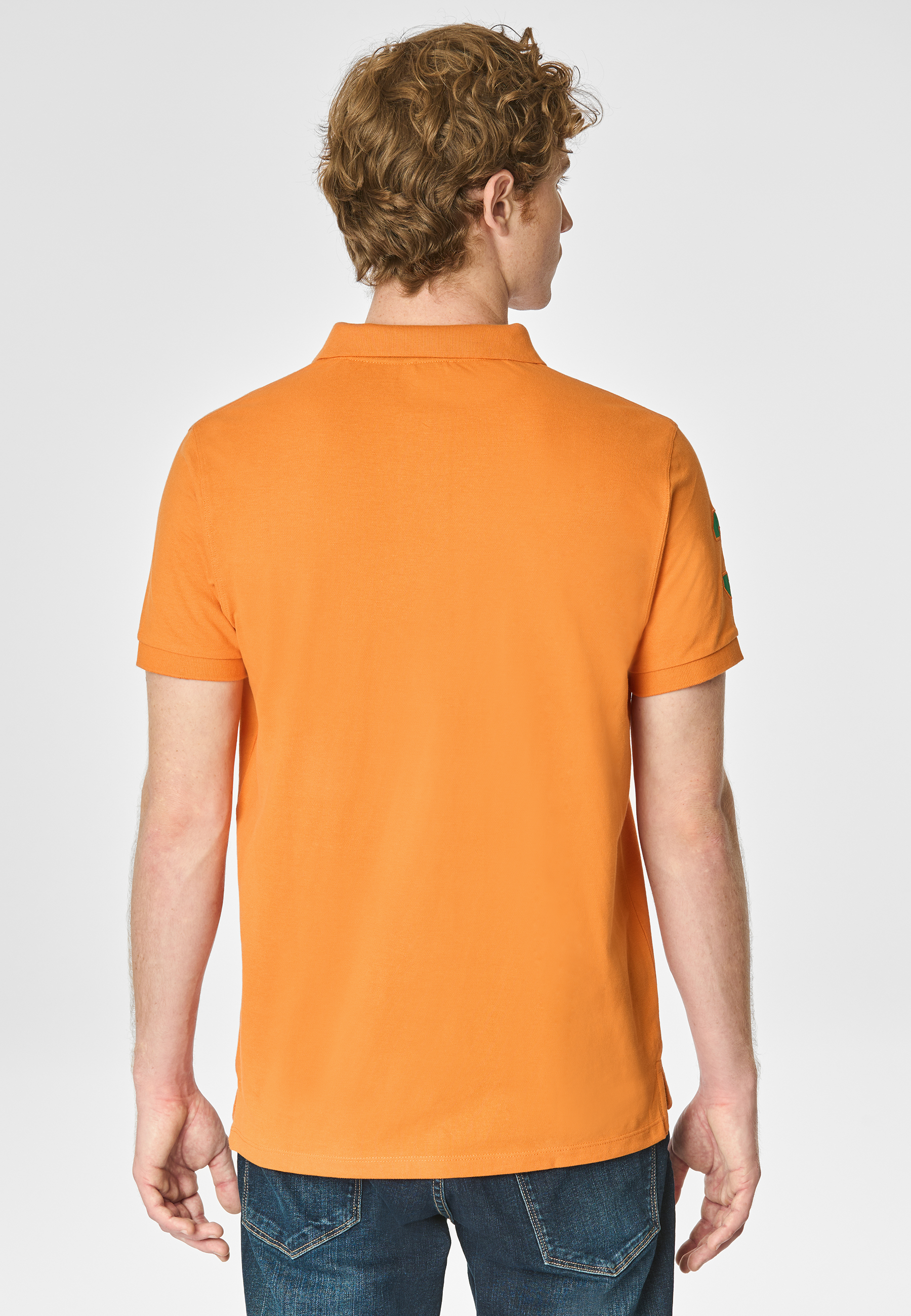 Polo a maniche corte in cotone piquet con logo e numero
