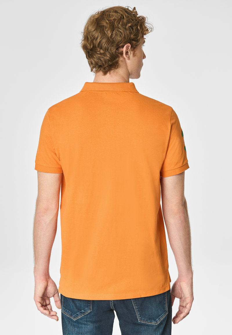 Polo a maniche corte in cotone piquet con logo e numero