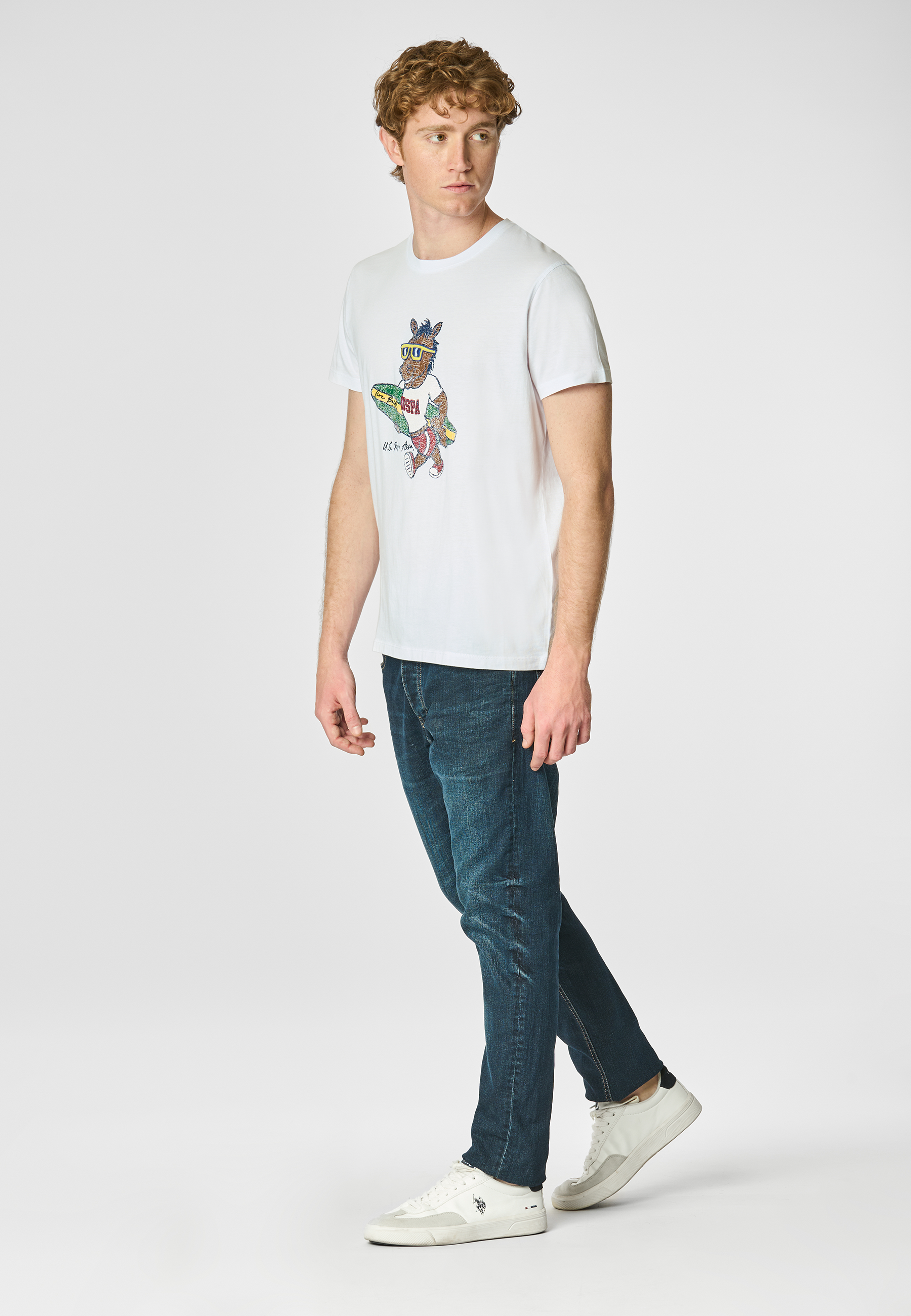 T-shirt a maniche corte in cotone light con stampa frontale