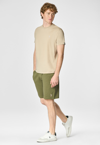T-shirt a maniche corte in cotone stretch con logo