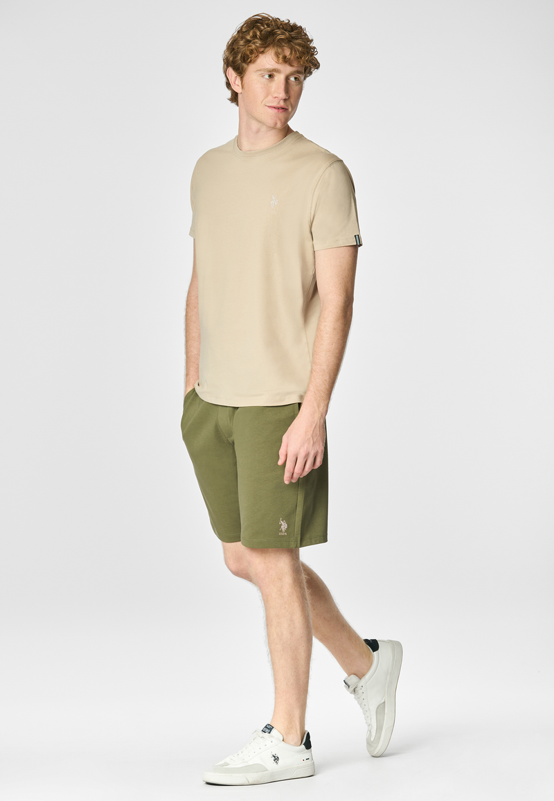 T-shirt a maniche corte in cotone stretch con logo