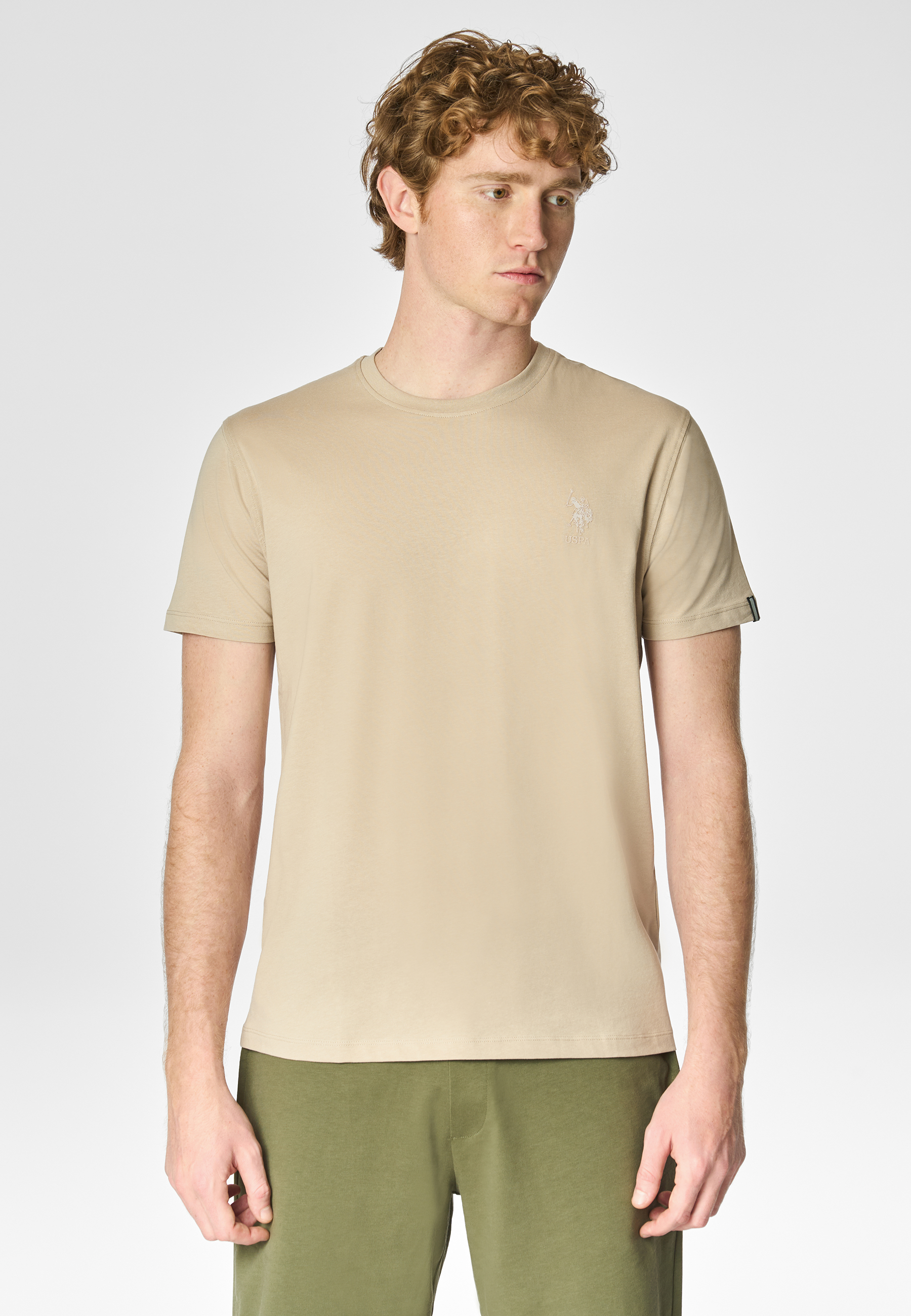 T-shirt a maniche corte in cotone stretch con logo