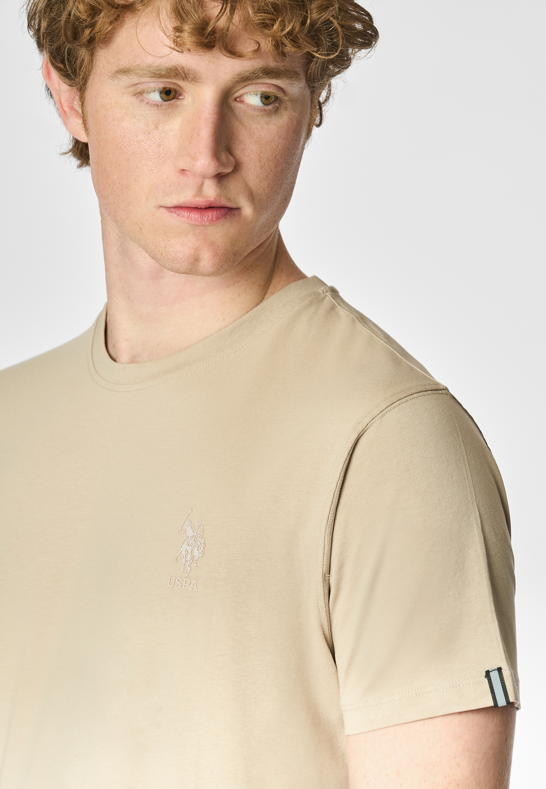 T-shirt a maniche corte in cotone stretch con logo