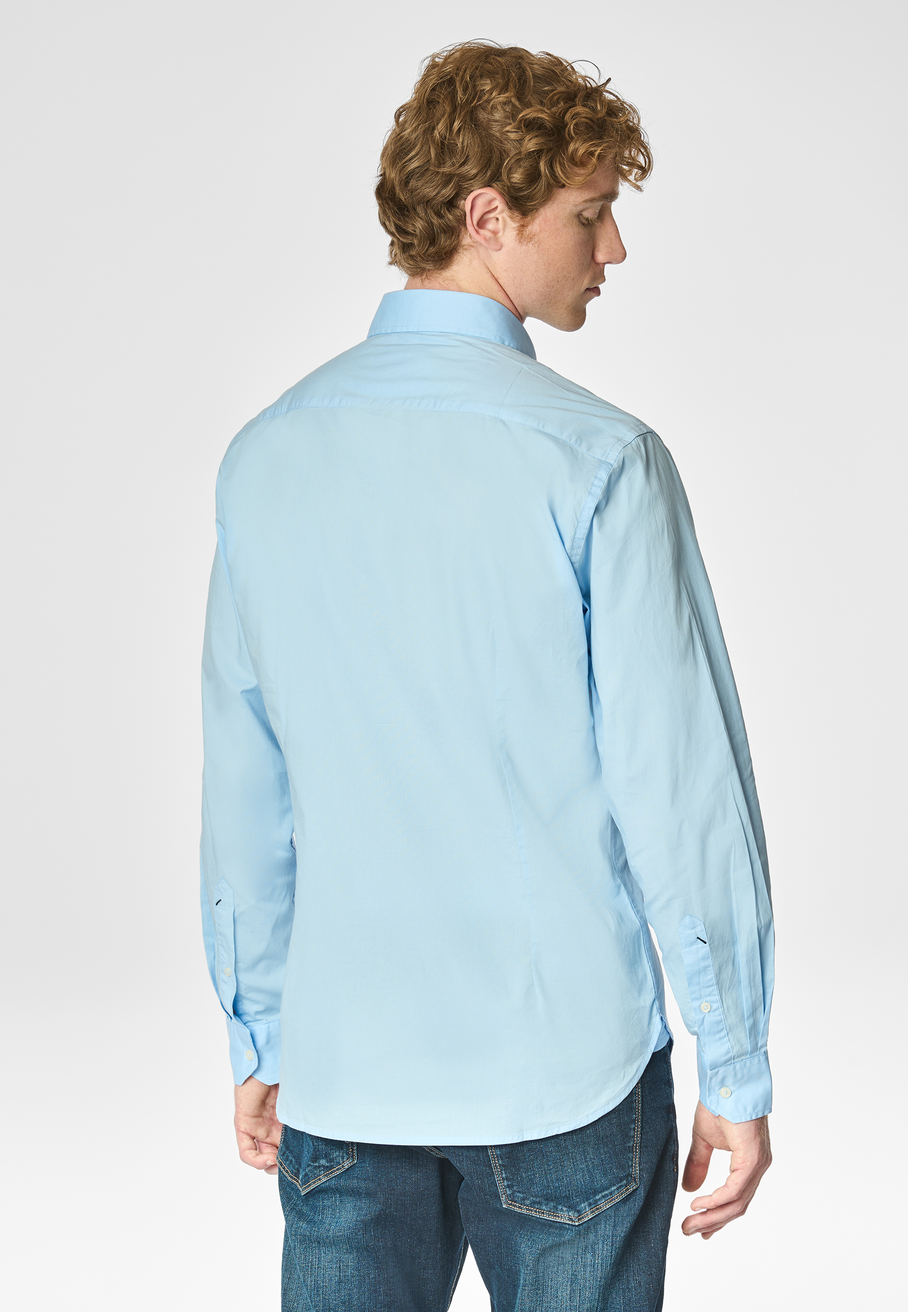 Camicia in cotone stretch popeline slim fit con logo