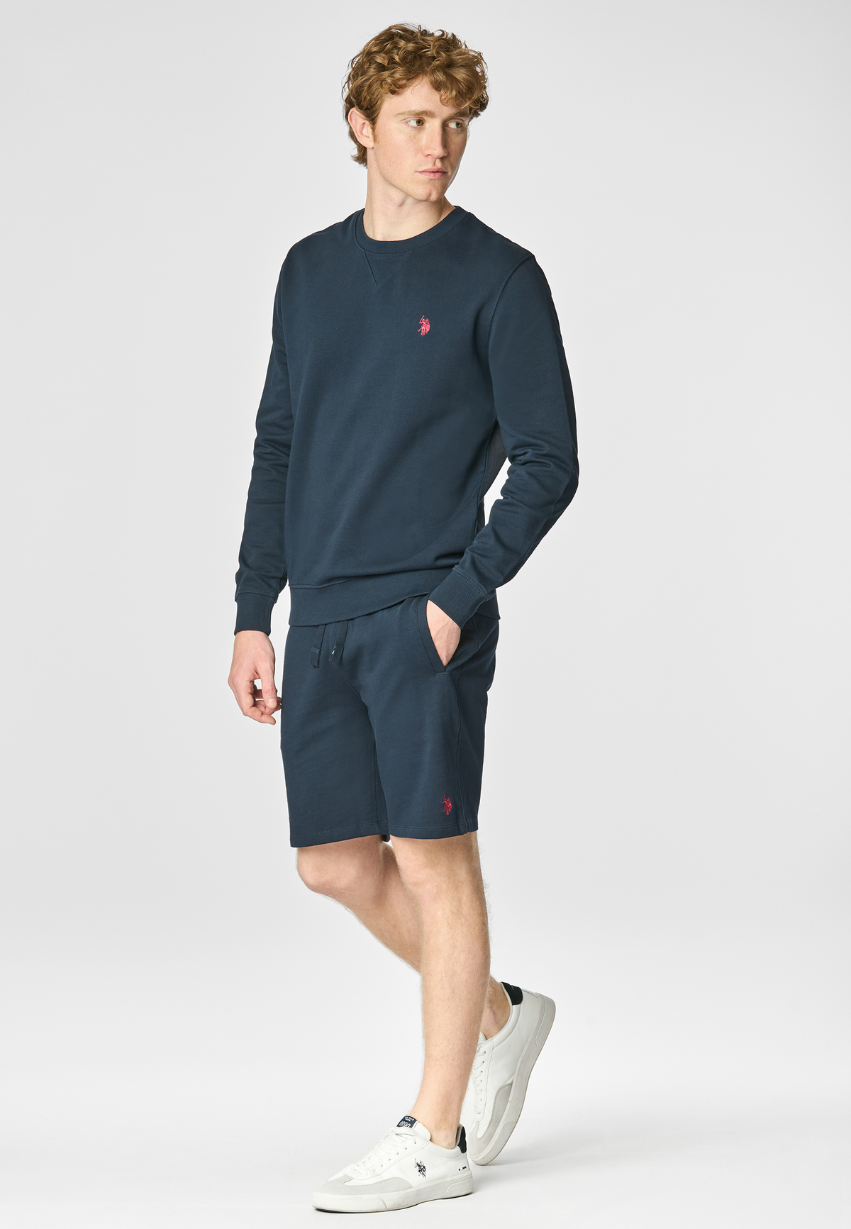 Felpa girocollo in cotone con logo