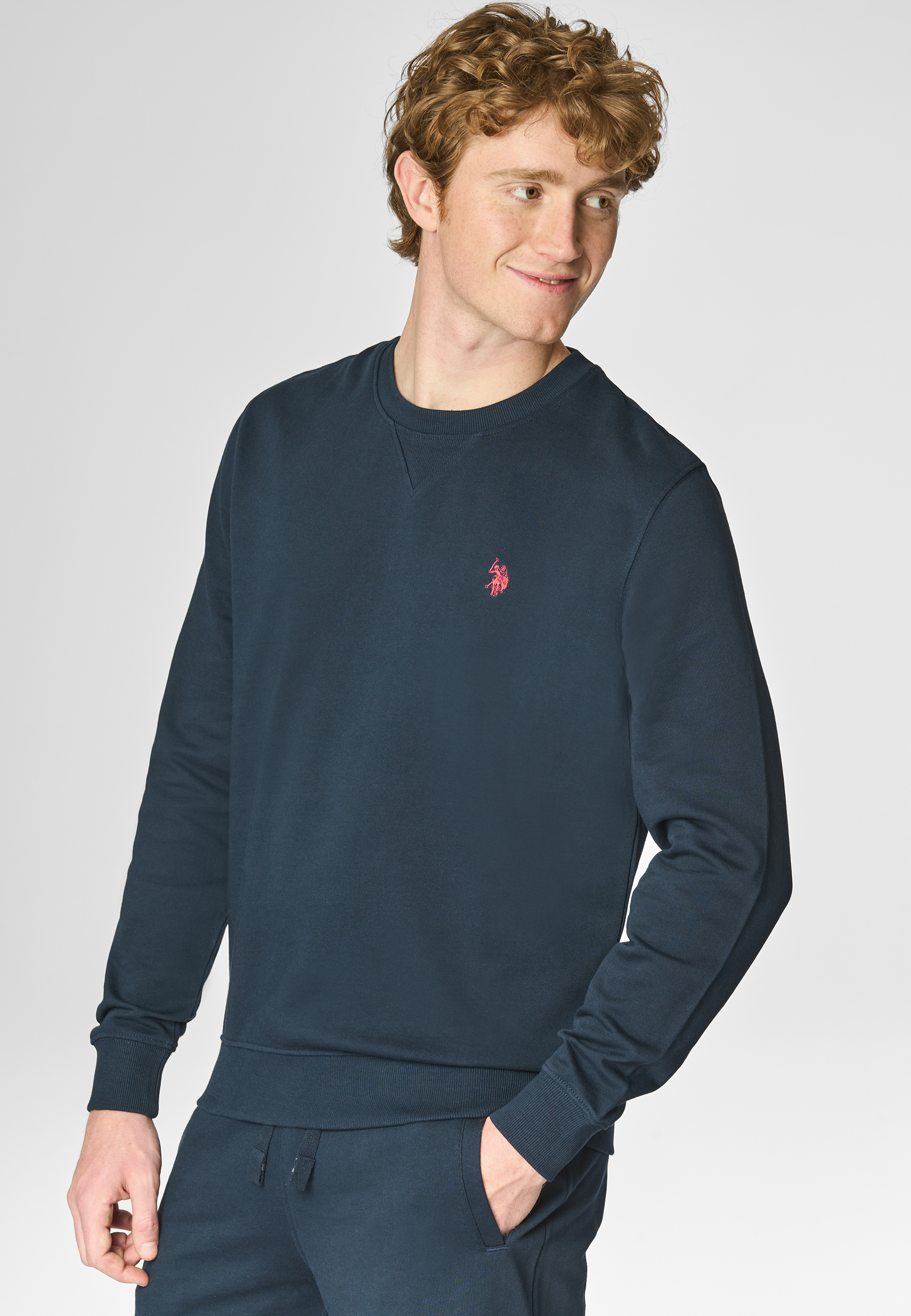 Felpa girocollo in cotone con logo