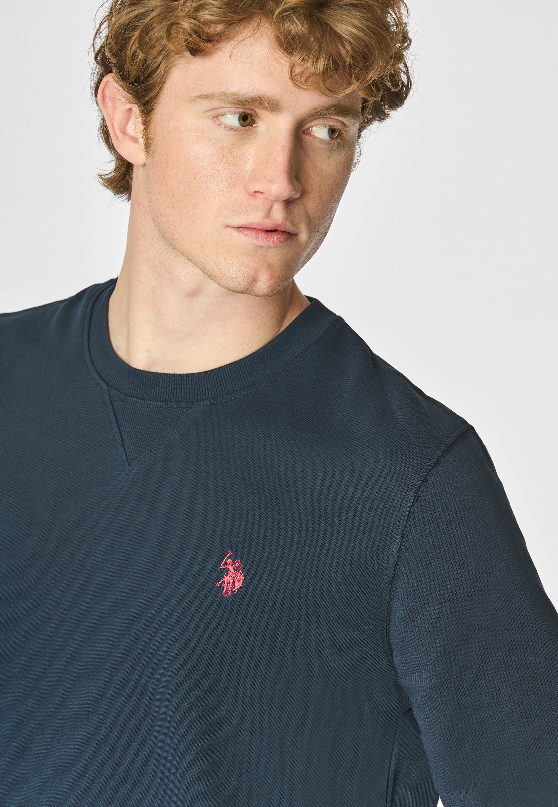 Felpa girocollo da uomo in cotone con logo