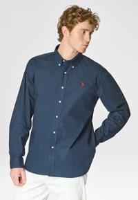 Camicia in cotone popeline regular fit con logo