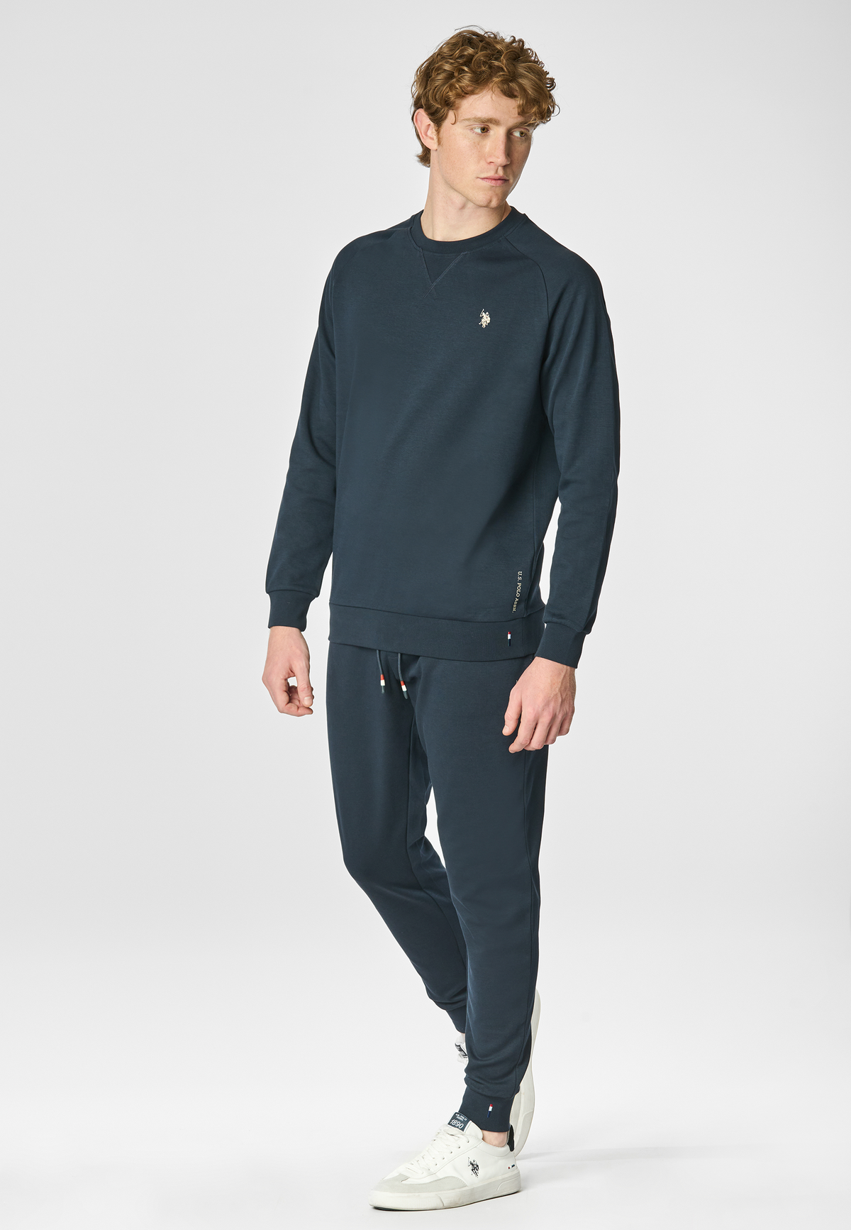 Pantalone sportivo in cotone stretch con logo