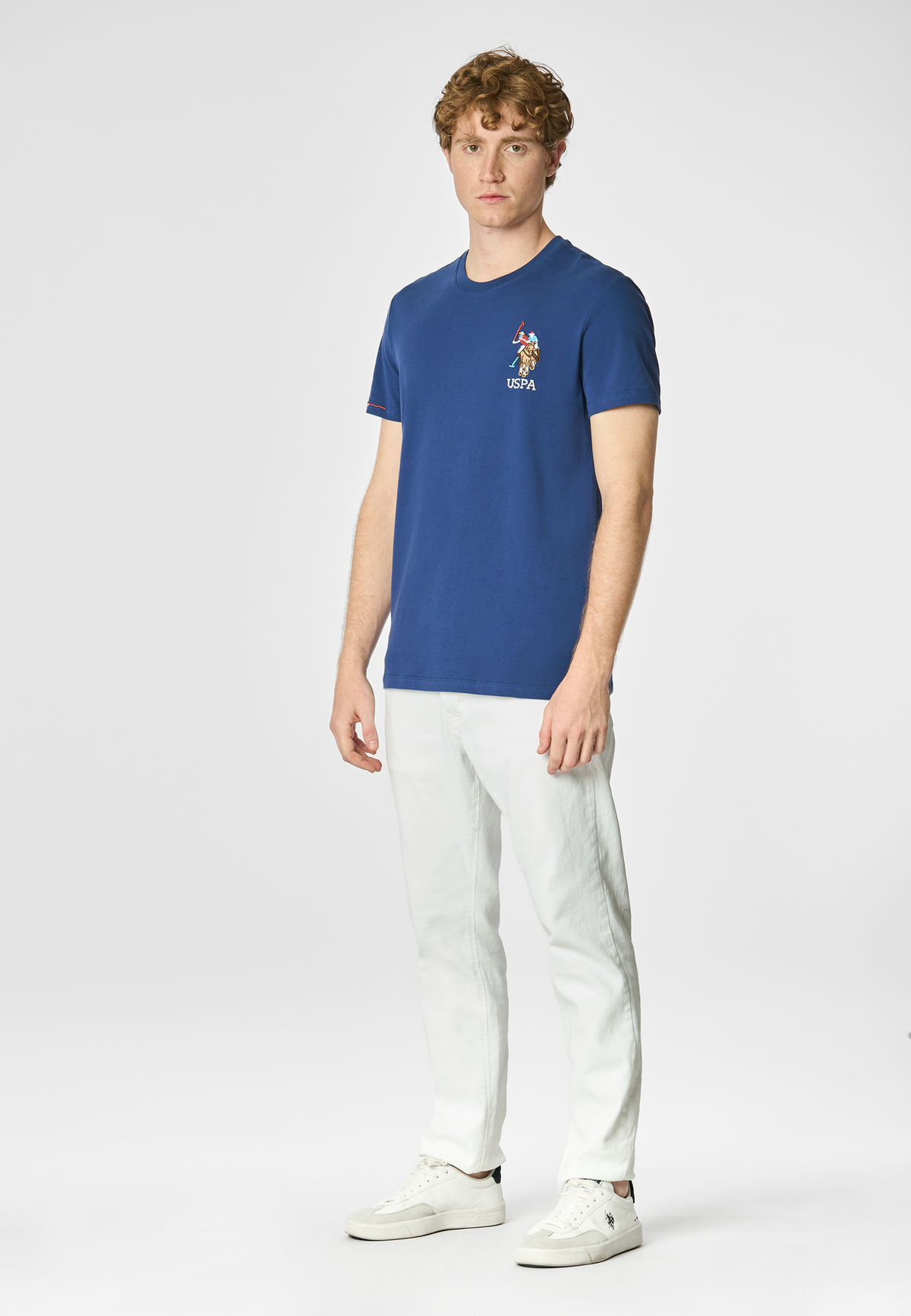 T-shirt a maniche corte in cotone piquet con logo colorato