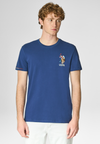 T-shirt a maniche corte in cotone piquet con logo colorato
