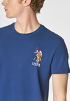 T-shirt a maniche corte in cotone piquet con logo colorato
