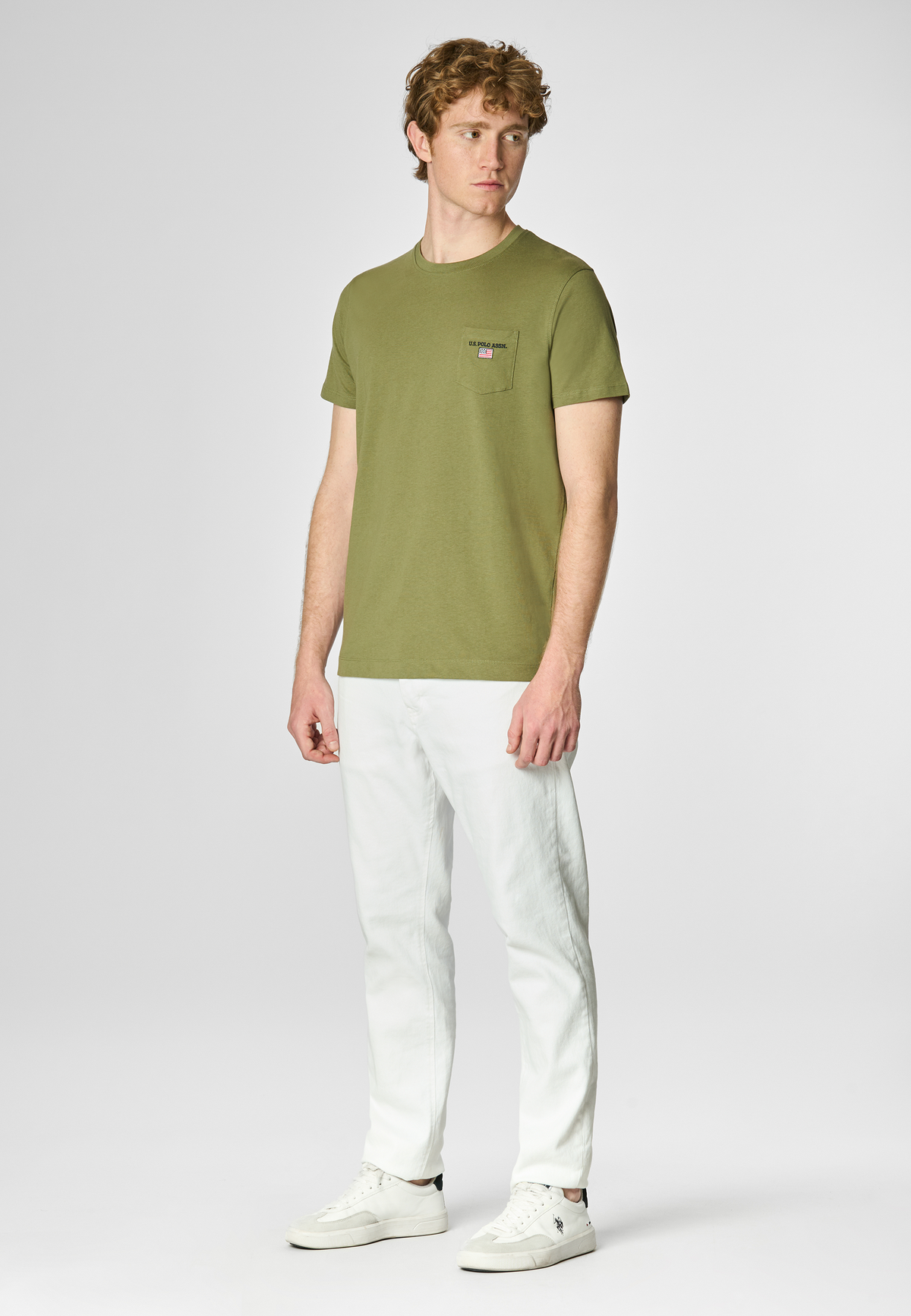 T-shirt a maniche corte in cotone con taschino sul petto