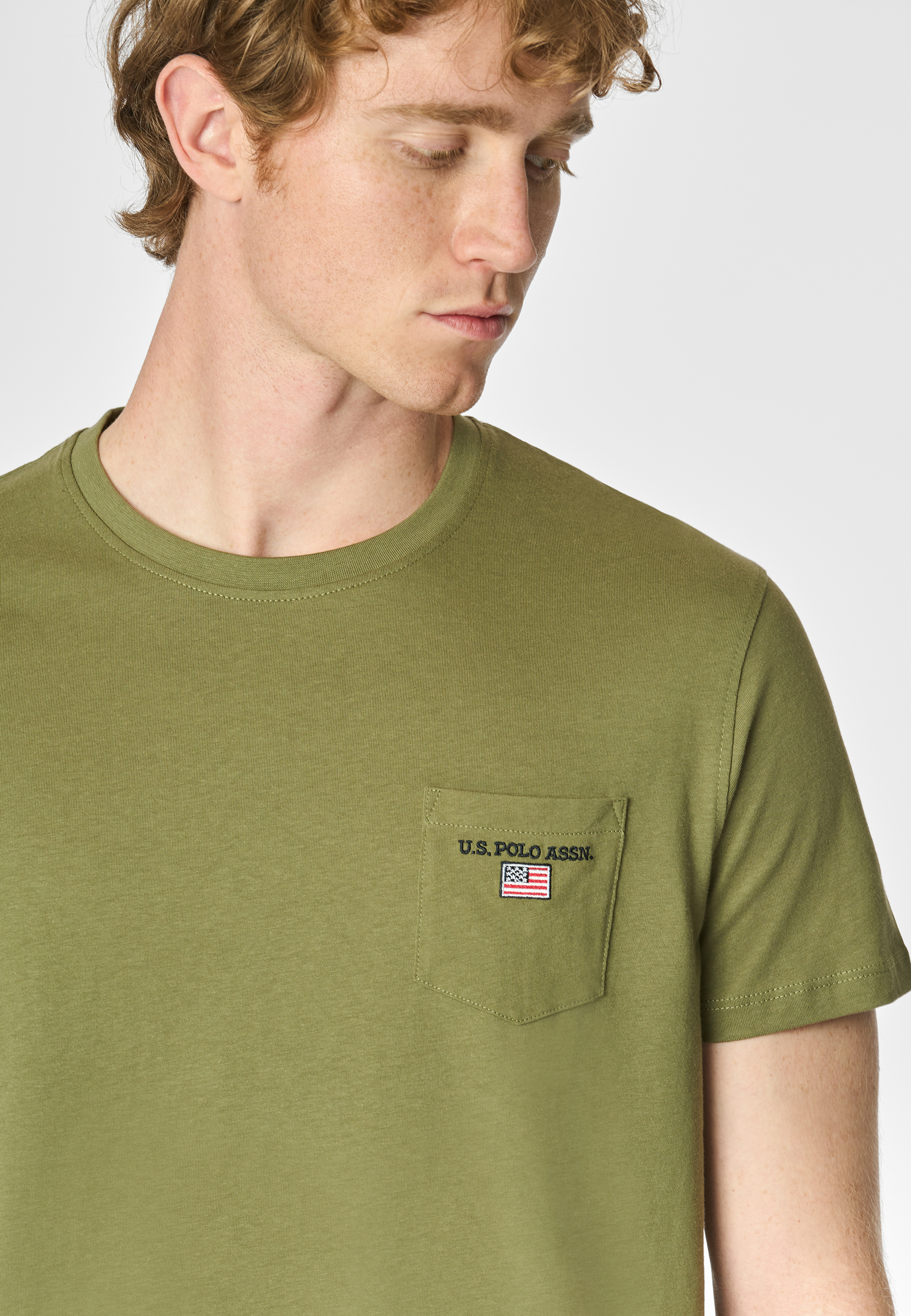 T-shirt a maniche corte in cotone con taschino sul petto