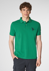 Polo shirt a maniche corte in cotone piquet con logo e sottocolletto colorato