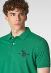 Polo shirt a maniche corte in cotone piquet con logo e sottocolletto colorato